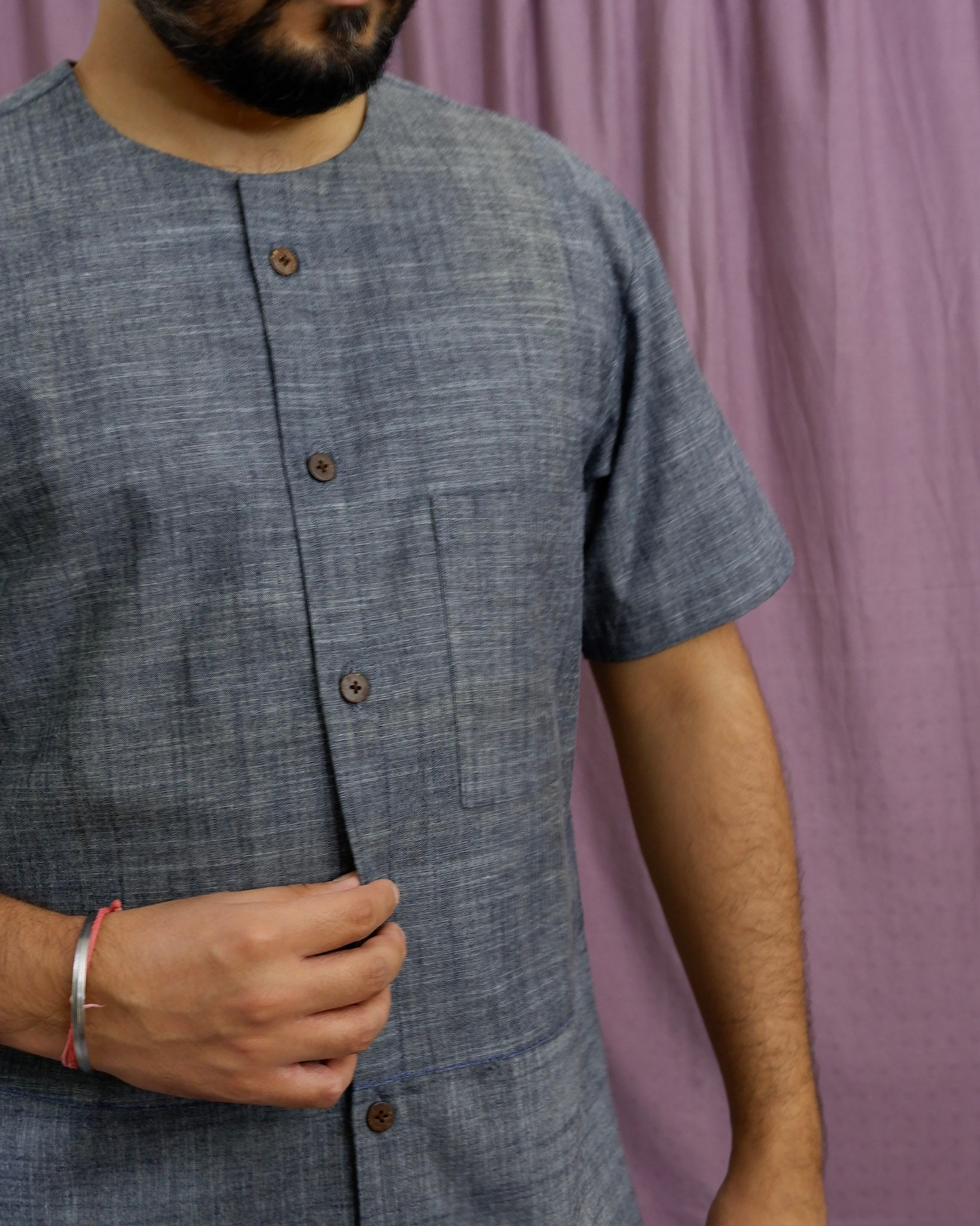 Men's shirt | M87-36: Baritone - Charcoal - Cotton