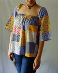 Women's top W87-38: Tremolo - Multi patch print - Cotton
