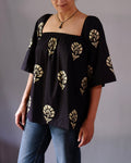 Women's top W87-38: Tremolo - Single flower print - Cotton