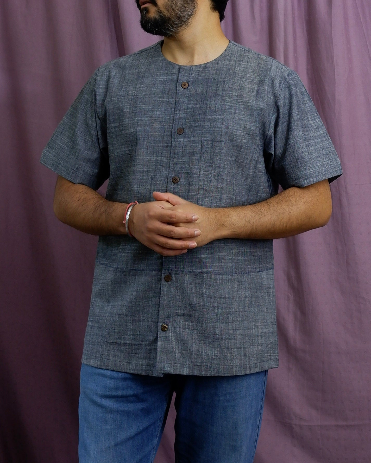 Men's shirt | M87-36: Baritone - Charcoal - Cotton