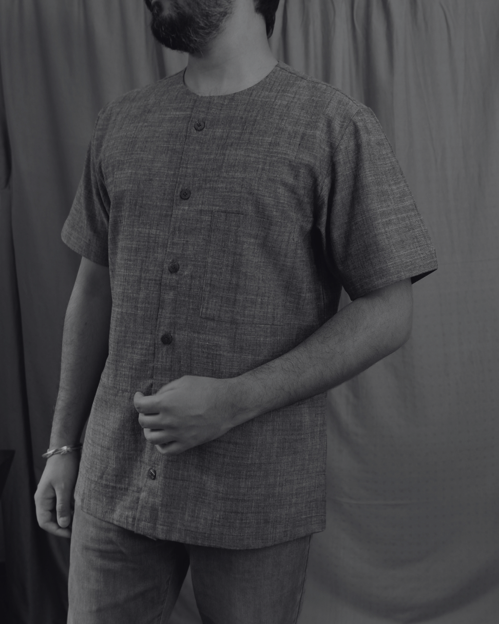 Men's shirt | M87-36: Baritone - Charcoal - Cotton