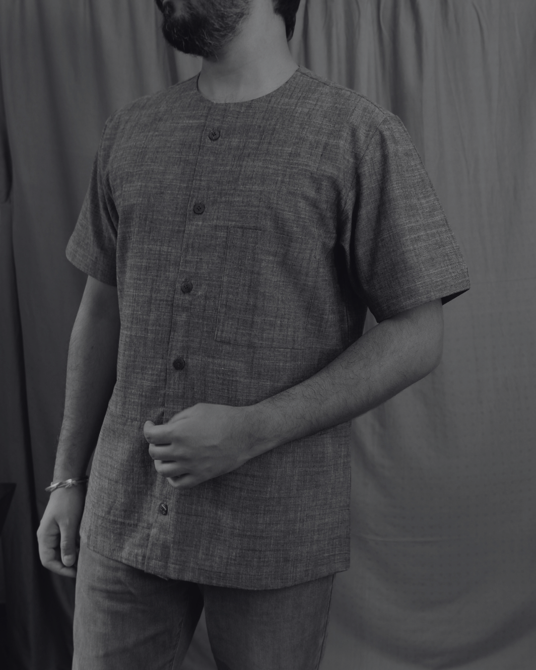 Men's shirt | M87-36: Baritone - Charcoal - Cotton