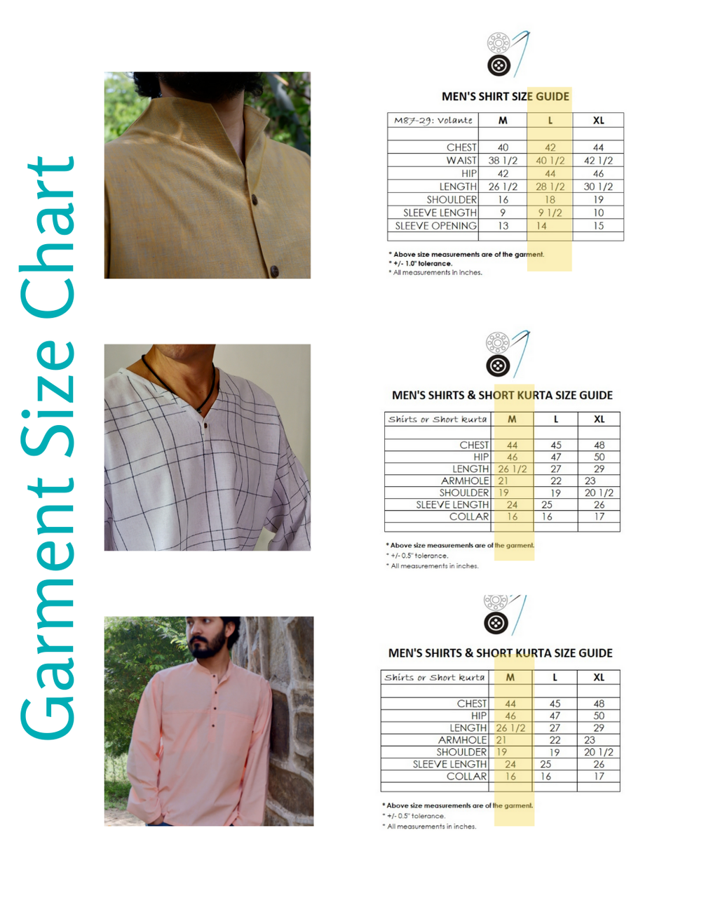 Men's short kurtas | L bundle - Natural fibre blends