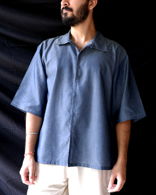 Men's shirt M87-25: Vivace - Denim - Cotton