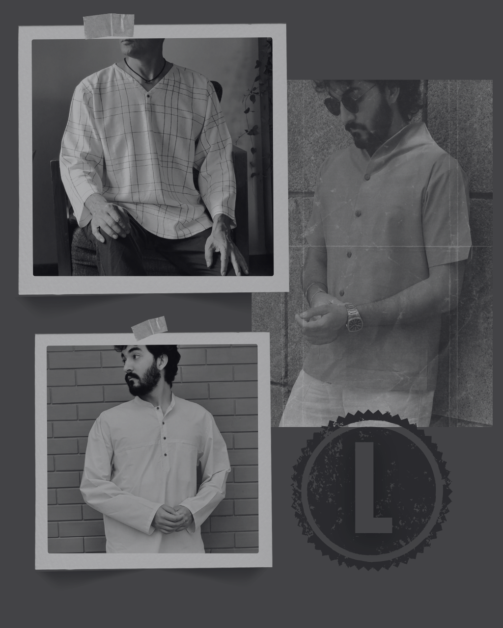 Men's short kurtas | L bundle - Natural fibre blends